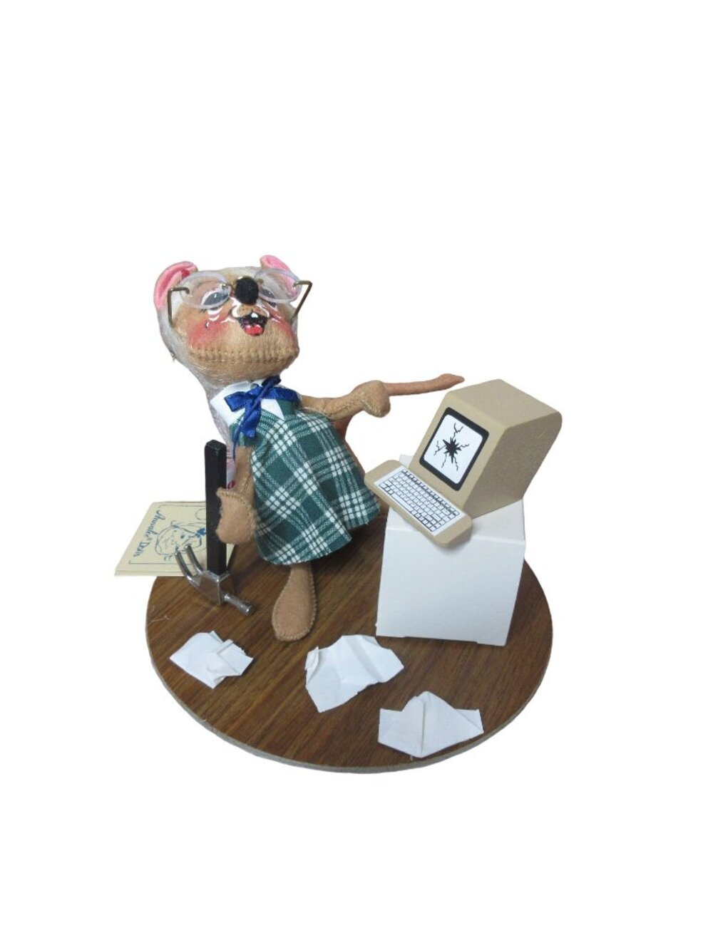 Annalee Secretary Mouse w/Computer  - #201291 Vintage 1991